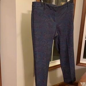 Talbots petite paisley pants cropped
